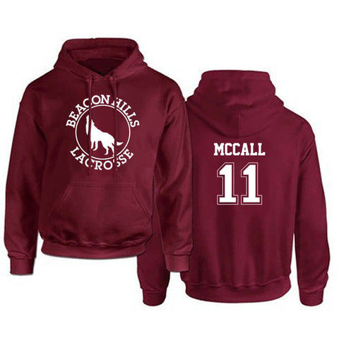 TEEN WOLF HOODIES MEN'S BEACON HILLS LACROSSE STILES STILINSKI HOODY BOY ADULTS FLEECE SWEATSHIRT MAROON S-XXXL - Wolfmall
