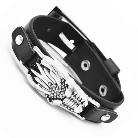 Tokyo Animation Final Fantasy VII 7 Cloud Wolf Wristband Cosploy Bracelets Advent Children Black Leather Bracelet Men Jewelry - Wolfmall