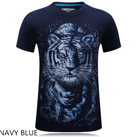 Men T Shirt 2016 The New 3d Printed White tiger / snake / skull and wolf/Indian wolf/ T Shirts male Casual Brand T-Shirt tops - Wolfmall