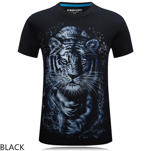 Men T Shirt 2016 The New 3d Printed White tiger / snake / skull and wolf/Indian wolf/ T Shirts male Casual Brand T-Shirt tops - Wolfmall