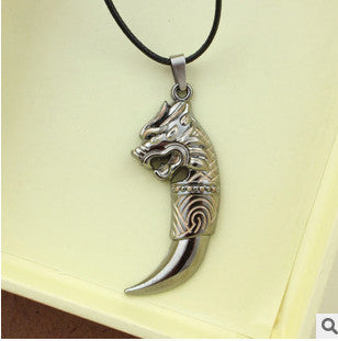 Punk Fashion Brave Men Wolf Tooth Spike Pendant Necklaces Men Personality Male Necklace Jewelry for Friends Gift free shipping - Wolfmall