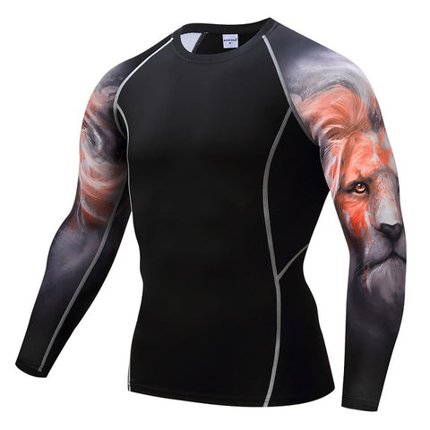 Bodybuilding T shirt Men Wolf Compression Shirt MMA Excercise Weight lifting Base Layer Fitness Tight Crossfit Top ZOOTOP BEAR - Wolfmall