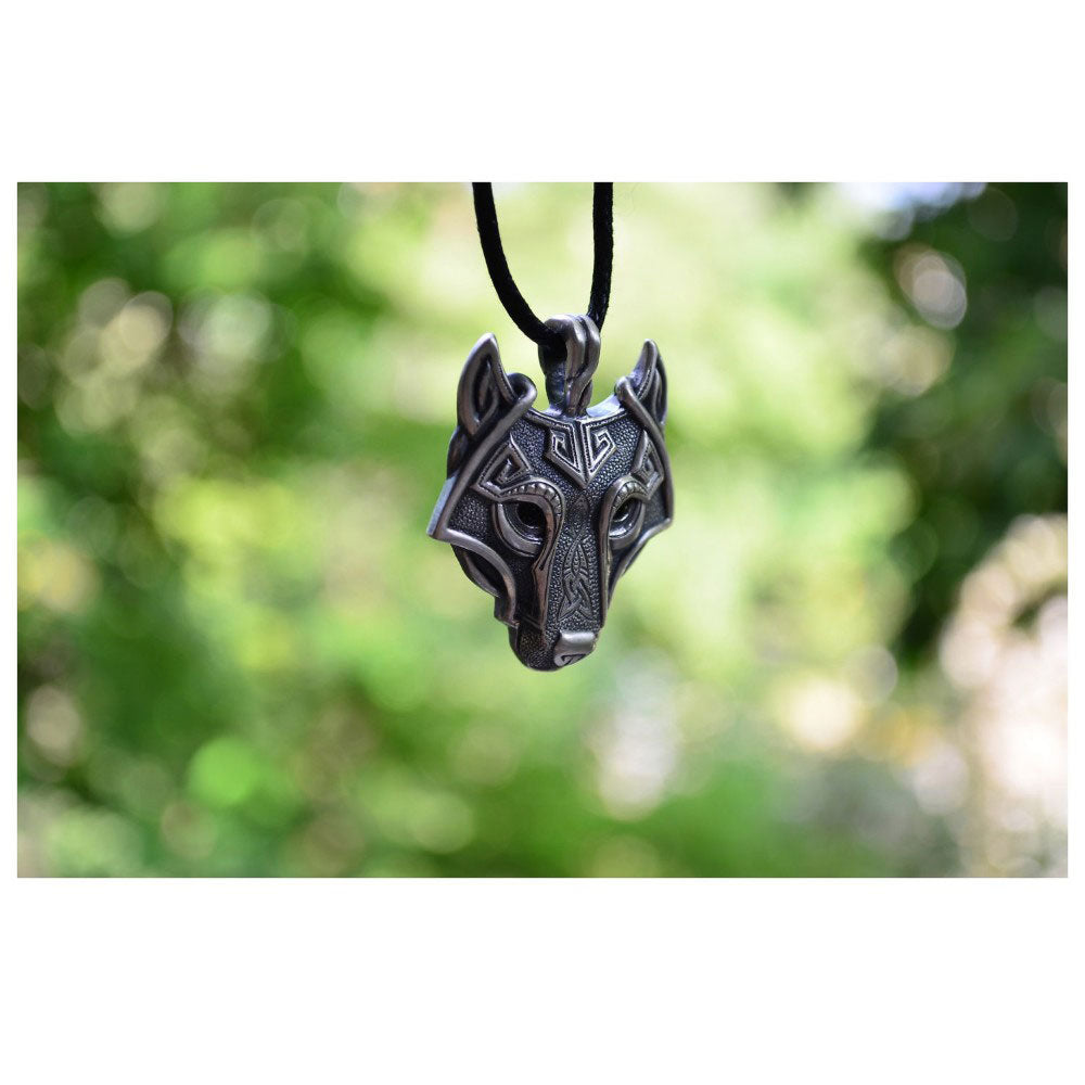 2017 Fashion Norse Vikings Pendant Necklace Norse Wolf Head Necklace Original Animal Jewelry Wolf Head hange - Wolfmall