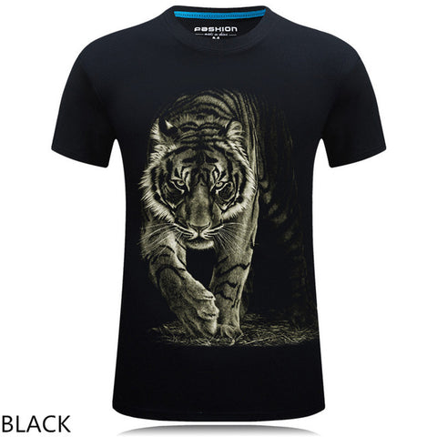 Men Hip Hop T Shirt 2016 The New 3d Printed White tiger / snake / skull and wolf/Indian wolf/ T Shirts male  Brand Clothing - Wolfmall