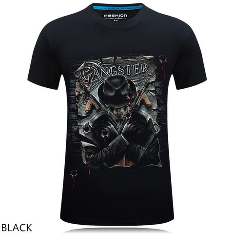 Men Hip Hop T Shirt 2016 The New 3d Printed White tiger / snake / skull and wolf/Indian wolf/ T Shirts male  Brand Clothing - Wolfmall