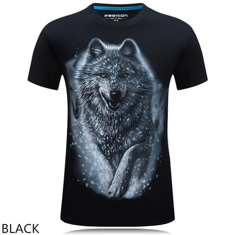 Men Hip Hop T Shirt 2016 The New 3d Printed White tiger / snake / skull and wolf/Indian wolf/ T Shirts male  Brand Clothing - Wolfmall