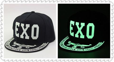 2017 NEW fluorescent light male Ms. hat hip-hop hat cap Black BTS EXO hip-hop hat flat brim baseball hat BOY Baseball Caps - Wolfmall