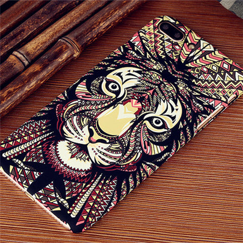 Amazing Aztec Jungle Animal Tiger Wolf Night Light Glow Matte Slim Phone Cases Cover For Samsung Galaxy S6 S7 Edge S8 S8 Plus - Wolfmall