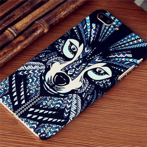 Amazing Aztec Jungle Animal Tiger Wolf Night Light Glow Matte Slim Phone Cases Cover For Samsung Galaxy S6 S7 Edge S8 S8 Plus - Wolfmall