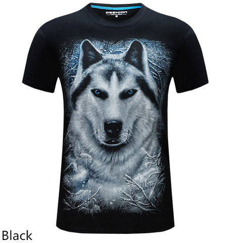 Men T Shirt 2016 The New 3d Printed White tiger / snake / skull and wolf/Indian wolf/ T Shirts male Casual Brand T-Shirt tops - Wolfmall