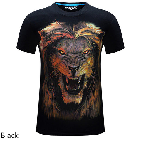 Men T Shirt 2016 The New 3d Printed White tiger / snake / skull and wolf/Indian wolf/ T Shirts male Casual Brand T-Shirt tops - Wolfmall