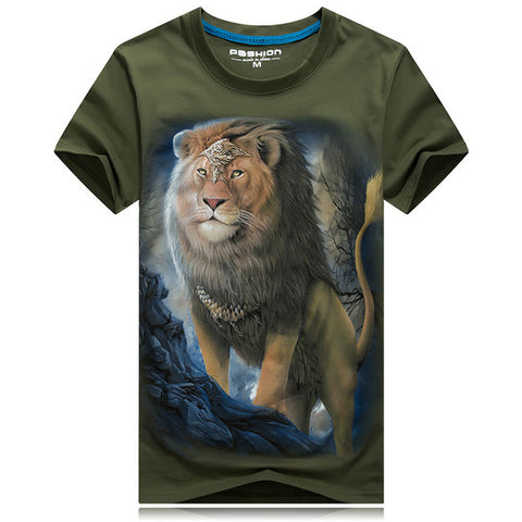 Men T Shirt 2016 The New 3d Printed White tiger / snake / skull and wolf/Indian wolf/ T Shirts male Casual Brand T-Shirt tops - Wolfmall