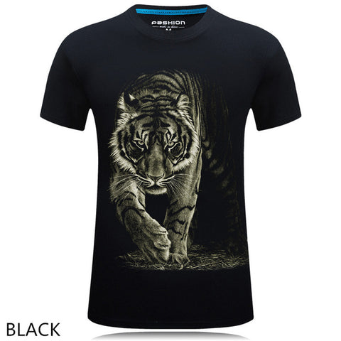 Men T Shirt 2016 The New 3d Printed White tiger / snake / skull and wolf/Indian wolf/ T Shirts male Casual Brand T-Shirt tops - Wolfmall