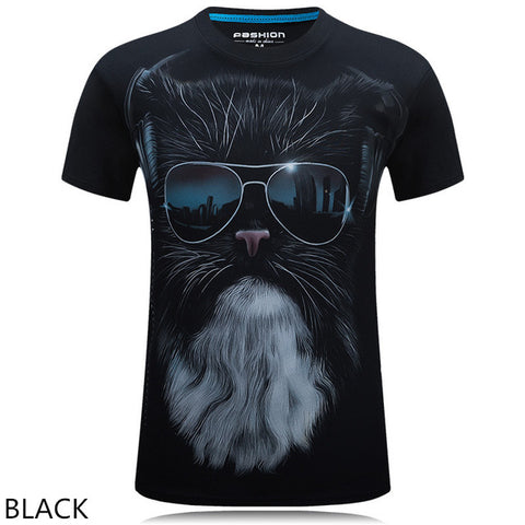 Men T Shirt 2016 The New 3d Printed White tiger / snake / skull and wolf/Indian wolf/ T Shirts male Casual Brand T-Shirt tops - Wolfmall