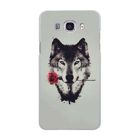 Howl of A Wolf Under The Moon pattern hard White Case cover for Samsung Galaxy J510 J710 J5 J7 J3 2016 J1 J2 Prime J7 - Wolfmall