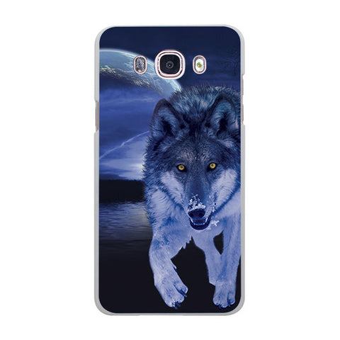 Howl of A Wolf Under The Moon pattern hard White Case cover for Samsung Galaxy J510 J710 J5 J7 J3 2016 J1 J2 Prime J7 - Wolfmall