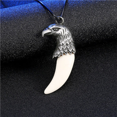 Men Antique Wolf Fang Tooth Pendant Necklace Vintage Wolf Tooth Dragon Alloy Pendant Necklace Fashion Jewelry gift freeshipping - Wolfmall
