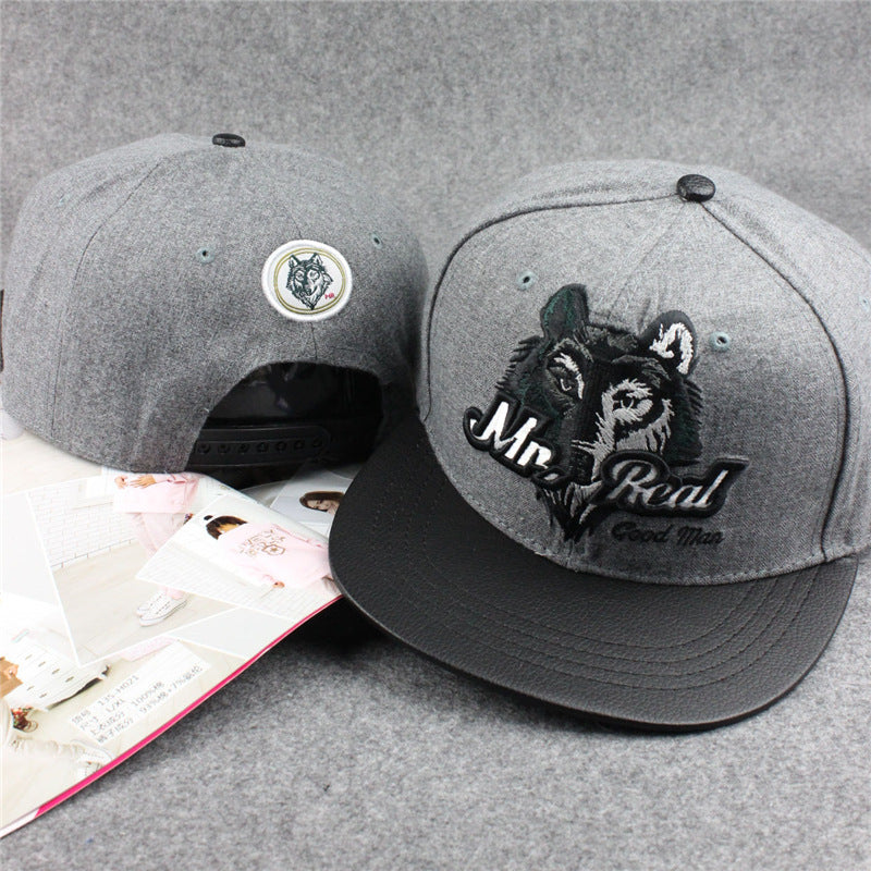 Fashion Grey & Black 3D Wolf Head good man Hip Hop Baseball Caps Wolves Snapback Caps Sport Bone dad Hats Golf Gorras - Wolfmall
