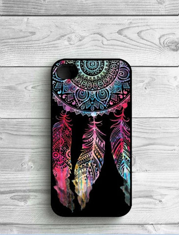 2016 New Fashion Mandala Henna Wolf Cover Case For iPhone 4 4s 5 5s SE 5c 6 6s 6Plus 7 7Plus Black plastic hard cover protection - Wolfmall