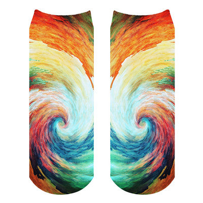 1pair New Printed Short Socks Fruit Animal Cute Cat Wolf Shark 3D Printed sock Men Unisex Low Cut Ankle Emoji Socks Soft Casual - Wolfmall