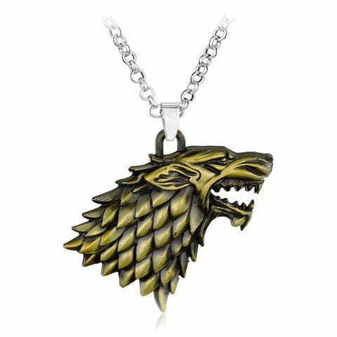 Game of thrones The family god beast Wolf Head Dragon A Song of Ice and Fire Alloy Pendent High Quality Necklace Gift For Fans - Wolfmall