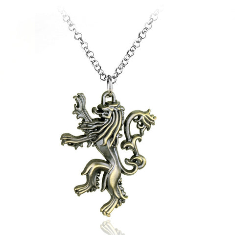 Game of thrones The family god beast Wolf Head Dragon A Song of Ice and Fire Alloy Pendent High Quality Necklace Gift For Fans - Wolfmall