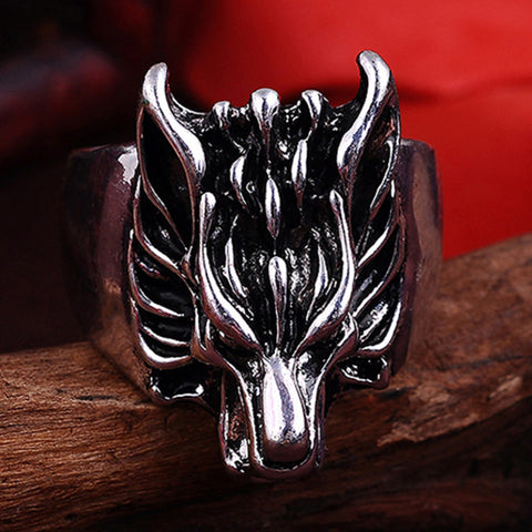 2016 Punk Vintage Trend Man's Ring Gothic Men's Wolf Biker Zinc alloy Ring Man fashion rings Free shipping sa1037 - Wolfmall
