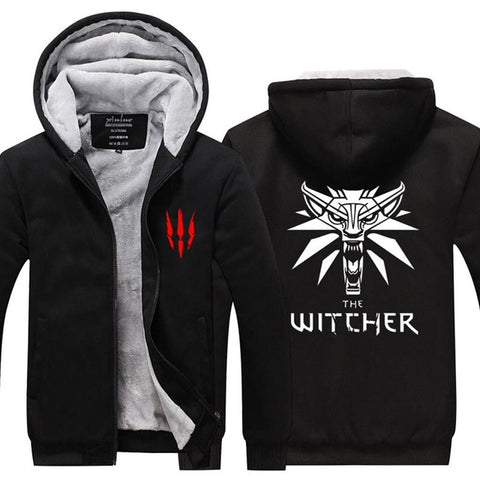 2017 Mens Hoodie winter The Witcher 3 Thicken Fleece Iron Wolf clothes With velvet US EU Plus Size clothing  cashmere Movie - Wolfmall