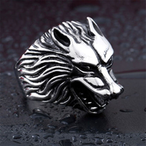 Classic Ring Men Stainless Steel Ring War Wolf Personality Jewelry Titanium Ring BINQINGZI BRAND BR1113 - Wolfmall