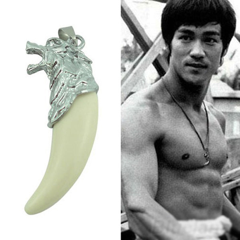 Vintage Wolf Tooth Dragon Alloy Pendant Necklace Men Antique Silver Tribal Stark Wolf Fang Tooth Pendant Necklace H5082 P0.50 - Wolfmall