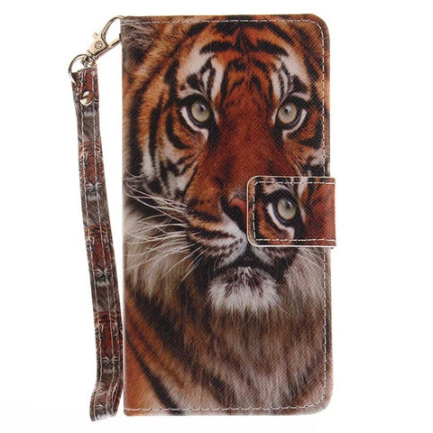 B42 Cute Pet Animals Lion Wolf Owl Leather Phone Case For Samsung Galaxy J3 Prime J5 2017 J527 J327 J730 G570 A3 A5 A520 Cover - Wolfmall
