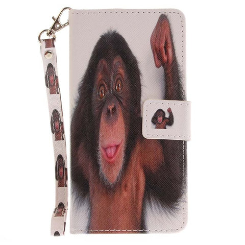 B42 Cute Pet Animals Lion Wolf Owl Leather Phone Case For Samsung Galaxy J3 Prime J5 2017 J527 J327 J730 G570 A3 A5 A520 Cover - Wolfmall