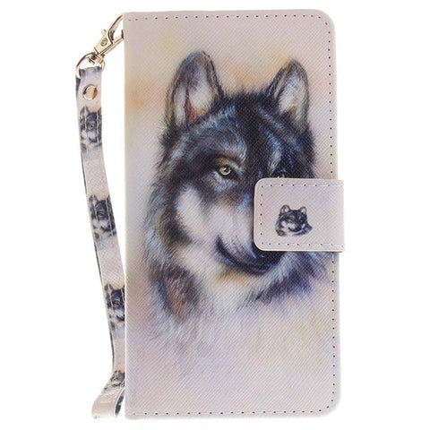 B42 Cute Pet Animals Lion Wolf Owl Leather Phone Case For Samsung Galaxy J3 Prime J5 2017 J527 J327 J730 G570 A3 A5 A520 Cover - Wolfmall