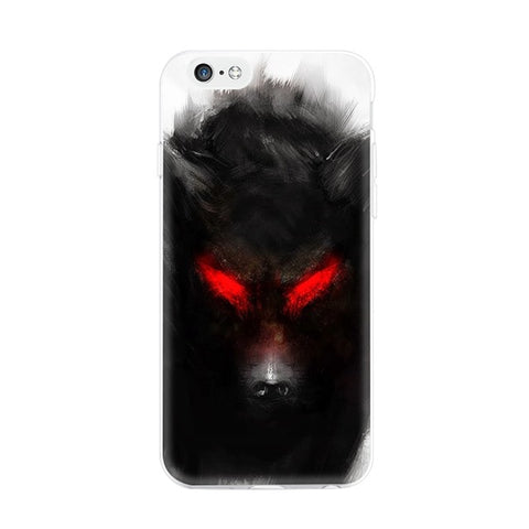 GerTong Animals Lion Wolf Pattern Soft TPU Silicone Case Cover for iPhone SE 5 5S 6 6S 7 Plus Phone Cases Cartoon Capa Coque - Wolfmall
