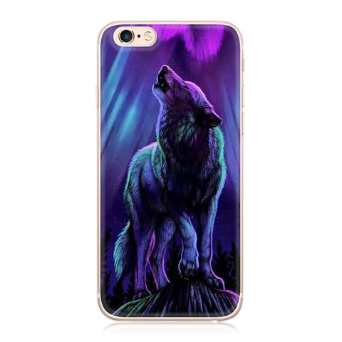GerTong Animals Lion Wolf Pattern Soft TPU Silicone Case Cover for iPhone SE 5 5S 6 6S 7 Plus Phone Cases Cartoon Capa Coque - Wolfmall
