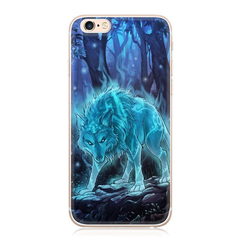 GerTong Animals Lion Wolf Pattern Soft TPU Silicone Case Cover for iPhone SE 5 5S 6 6S 7 Plus Phone Cases Cartoon Capa Coque - Wolfmall