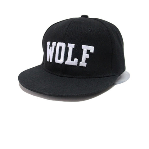 Embroidery Unisex Baseball Cap Hip Hop Wolf Words Adjustable Hat White Black Red Hat gorra - Wolfmall