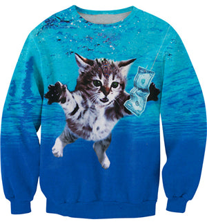 PLstar Cosmos 2017 New fashion Brand clothing Sweatshirt Cool Wolf/Lion/Cats/Doge 3D Animal Print Crewneck Sweatshirts Pullovers - Wolfmall