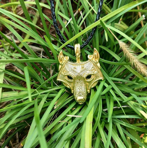 LANGHONG 1pcs Norse Vikings Pendant Necklace Norse Wolf Head Necklace Original Animal Jewelry Wolf Head hange - Wolfmall