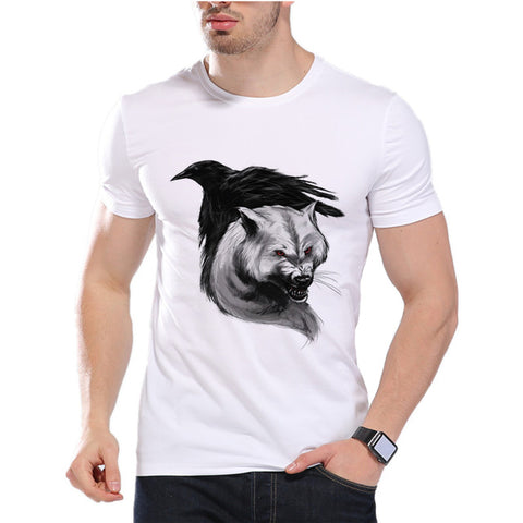 Game Of Thrones Men T Shirts Christmas ice wolf Funny Jon Snow Design Digital Printed Combed Top Quality Shirt D6-4# - Wolfmall