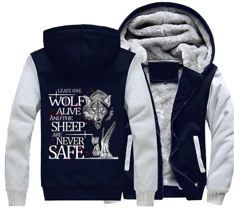 Dropshipping Game of Thrones Leave One Wolf Alive Arya Stark Hoodie Sweatshirt Jacket Winter Warmth Fleece Thicken Hooded Coat - Wolfmall