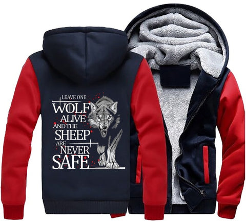 Dropshipping Game of Thrones Leave One Wolf Alive Arya Stark Hoodie Sweatshirt Jacket Winter Warmth Fleece Thicken Hooded Coat - Wolfmall