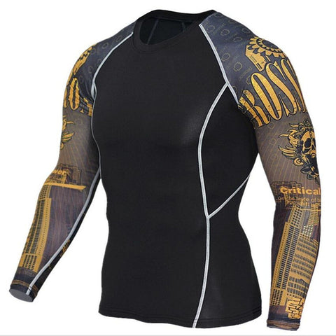 2017 Mens MMA Fitness T Shirts Fashion 3D Teen Wolf Long Sleeve Compression Shirt Bodybuilding Crossfit Brand Clothing Fitness - Wolfmall