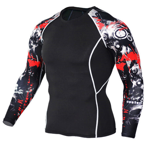 2017 Mens MMA Fitness T Shirts Fashion 3D Teen Wolf Long Sleeve Compression Shirt Bodybuilding Crossfit Brand Clothing Fitness - Wolfmall