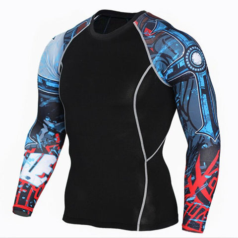 2017 Mens MMA Fitness T Shirts Fashion 3D Teen Wolf Long Sleeve Compression Shirt Bodybuilding Crossfit Brand Clothing Fitness - Wolfmall