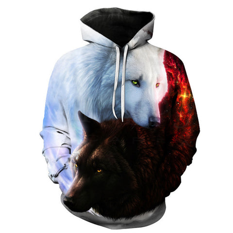 Wolf Printed Hoodies Men 3d Hoodies Brand Sweatshirts Boy Jackets Quality Pullover Fashion Tracksuits Animal Streetwear Out Coat - Wolfmall