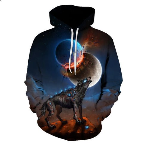 Wolf Printed Hoodies Men 3d Hoodies Brand Sweatshirts Boy Jackets Quality Pullover Fashion Tracksuits Animal Streetwear Out Coat - Wolfmall