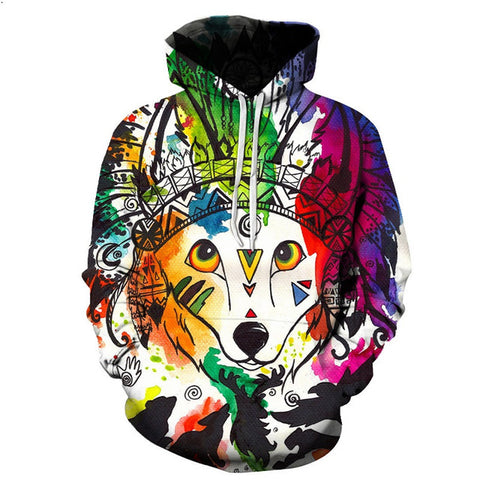 Wolf Printed Hoodies Men 3d Hoodies Brand Sweatshirts Boy Jackets Quality Pullover Fashion Tracksuits Animal Streetwear Out Coat - Wolfmall