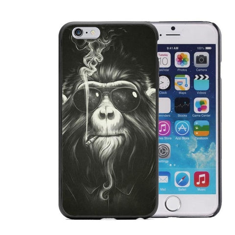 Cool Animal  Lion Wolf Mickey Mouse Hard Pattern Phone Case for iphone 7 7Plus 5 5S 6 6S Plus 8 8Plus X 10 Coque Capa Cover - Wolfmall