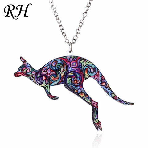 Acrylic Animal Necklace Pet Cat Dragon Pig Bird Wolf Horse Fish Dog Necklace Women Bohemia Jewelry Pendant Ethnic Long Necklace - Wolfmall